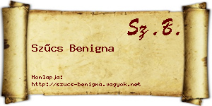 Szűcs Benigna névjegykártya
