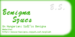 benigna szucs business card
